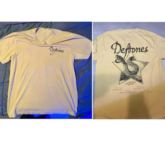 NEW!!! Deftone Texas Exclusive Double Sided 2025 Tour reprint Shirt