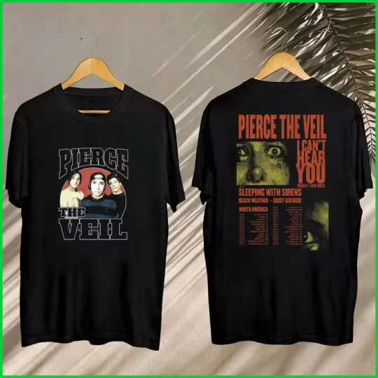 Pierce The Veil World Tour Fall 2025 Black T-Shirt Gift For Fan