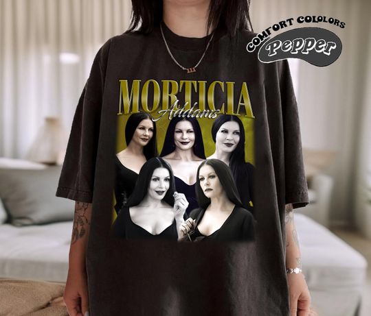 Retro Morticia Addams Shirt, Addams Family Retro Shirt, Morticia Addams Fan Gift, Vintage 90s Shirt, Bootleg Shirt