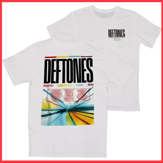 Deftone 2025 Tour North American T shirt White S-3XL
