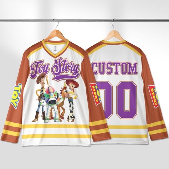 Personalized Toy Story Hockey Jersey, Custom Toy Story Hockey Jersey, Disney Hockey Jersey Teams
