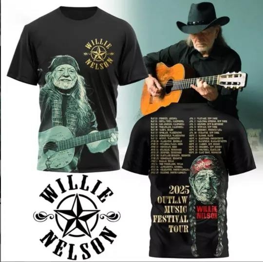Nelson 2025 Outlaw Music Festival Tour AOP 3D T-shirt