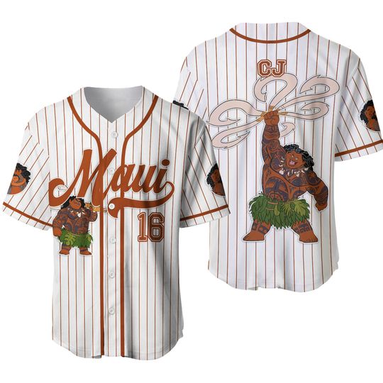 Discover Custom Disney Moana Maui Demi God Simple Stripe Baseball Jersey