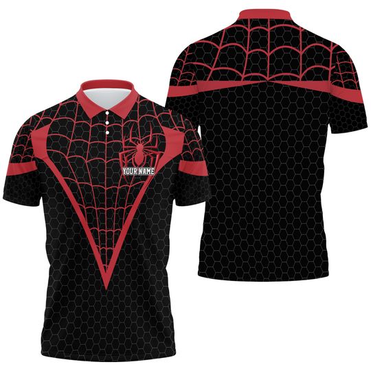 Custom Disney Spiderman Miles Morales Polo Cosplay, Personalized Collection Polo Shirt Disney, Gift for Kids, Adult, Spiderman Fans