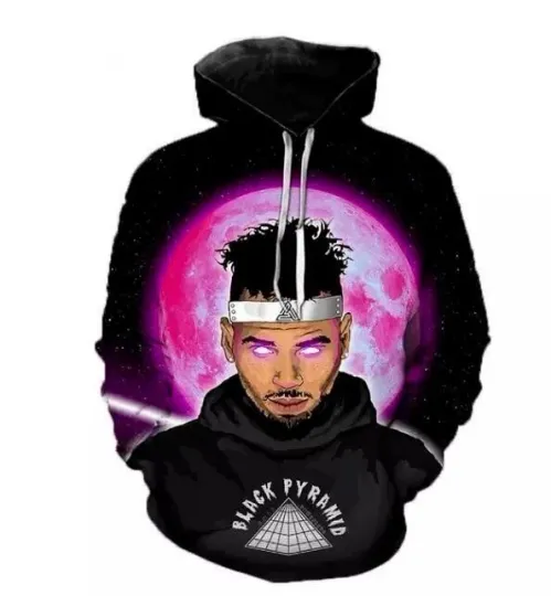 3D HOODIE   Rapper Chris Brown Hoodies Hoodie 3d - all printed  hot 2025