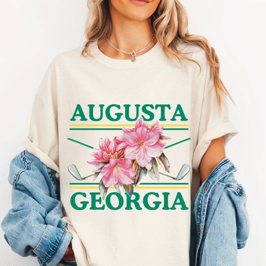 Augusta Georgia Masters Tournament T-Shirt, Floral Golf Tee, Azalea Flower Shirt, Golf Gift, Golfing Tee, Womens Golf Shirt, Georgia State