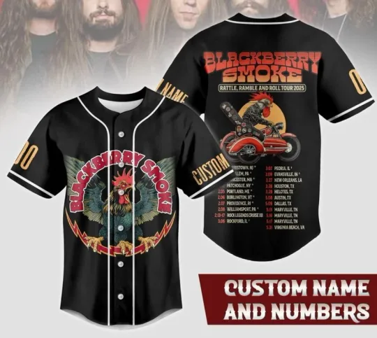 Blackberry Smoke RattleRamble And Roll Tour 2025 Baseball Jersey
