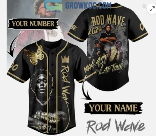 Rod Wave 2025 Last Lap Tour Hard Time baseball jersey