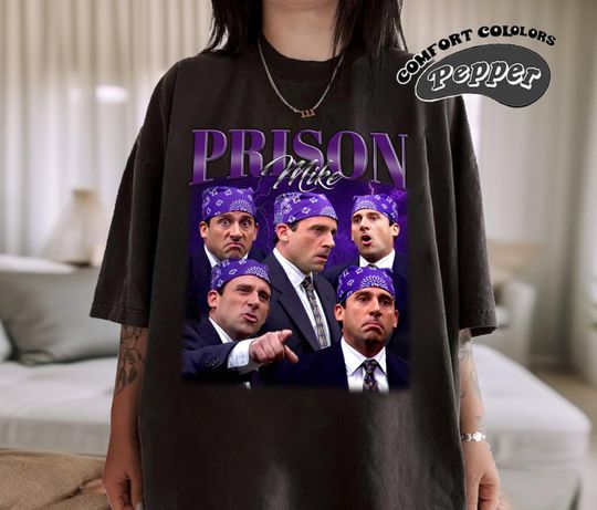 The Office Prison Mike Shirt, Michael Scott Retro Shirt, The Office Fan Gift, Vintage 90s Shirt, Bootleg Shirt