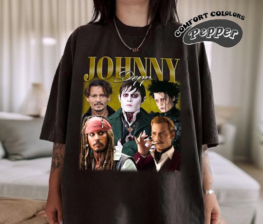 Johnny Depp Shirt, Johnny Depp Retro TShirt, Johnny Depp Fan Gift, Vintage 90s Shirt, Bootleg Shirt, Birthday Gift