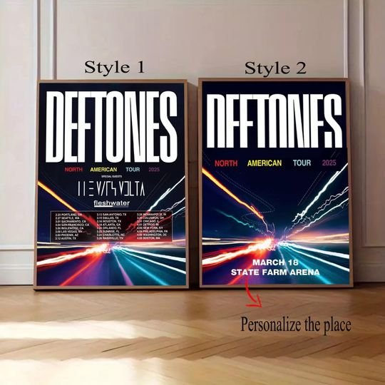 Deftone North American On Tour In 2025 Poster