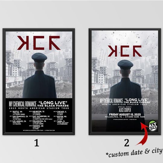 Custom Poster - My Chemical Romance The Black Parade North American Stadium Tour Dates 2025 Poster