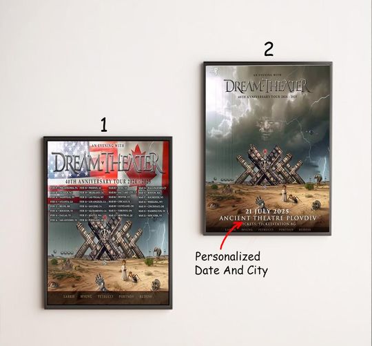 Custom Dream Theater 40th Anniversary 2025 Poster, Home Decor, Gift Ideas, Gift Fans, Anniversary Poster,  Dream Theater Poster