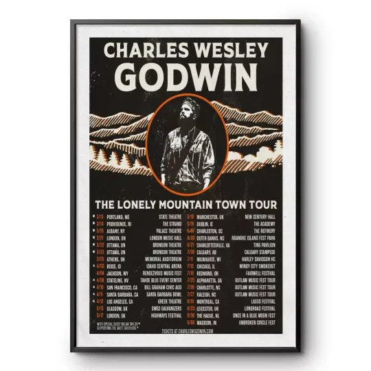 Charles Wesley Godwin The Lonely Mountain Town Tour 2025 Posster