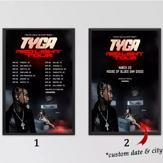 Custom Poster - Tyga Red Light Tour 2025 Tour Poster