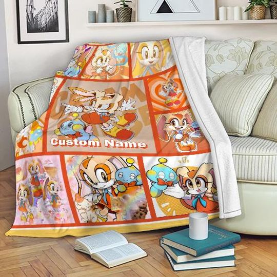 Custom Sonic The Hedgehog Blanket, Personalized Cream the Rabbit Hedgehog Blanket, Custom Sonic Blanket, Sonic Blanket, Birthday Blanket