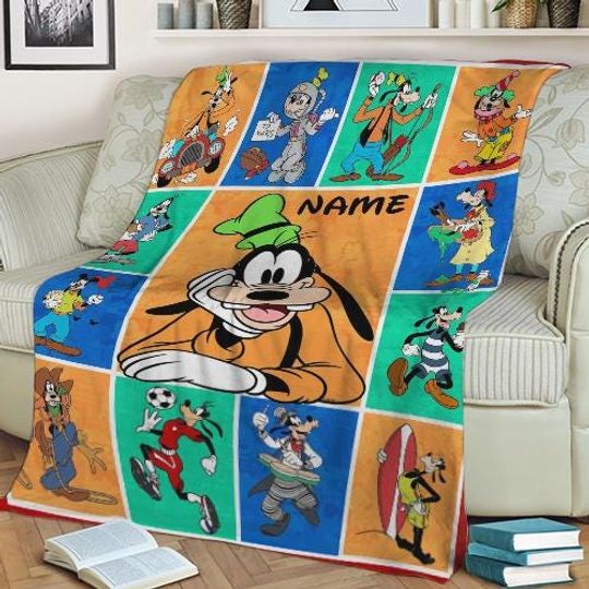 Disney Goofy Blanket Goofy Quilt Movies Blanket Max Goof Roxanne Throw Blanket for Bed Couch Sofa, Christmas Gifts
