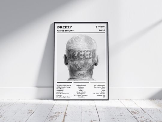Chris Brown Poster Print | Breezy Album Poster | Music Poster | Album Cover Poster | Wall Decor | Music Gift | Room Decor