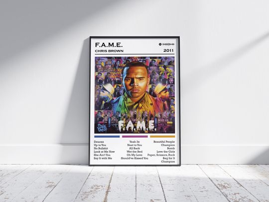 Chris Brown Poster Print | F.A.M.E. Album Poster | Music Poster | Album Cover Poster | Wall Decor | Music Gift | Room Decor