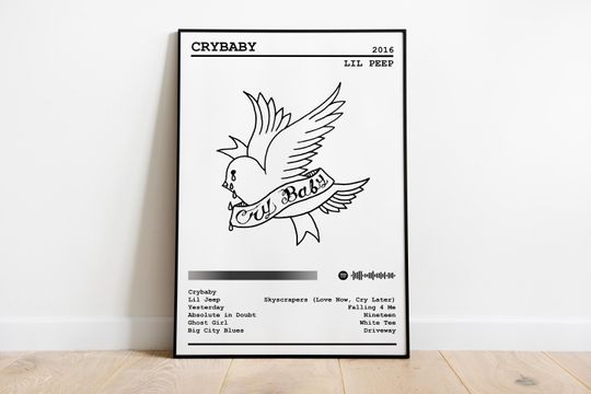 Lil Peep Poster Print | Crybaby Album Poster | Music Poster | Album Cover Poster | Wall Decor | Music Gift