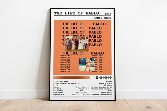 Kanye West Poster Print | The Life Of Pablo Album Poster | Music Poster | Album Cover Poster | Wall Decor | Music Gift