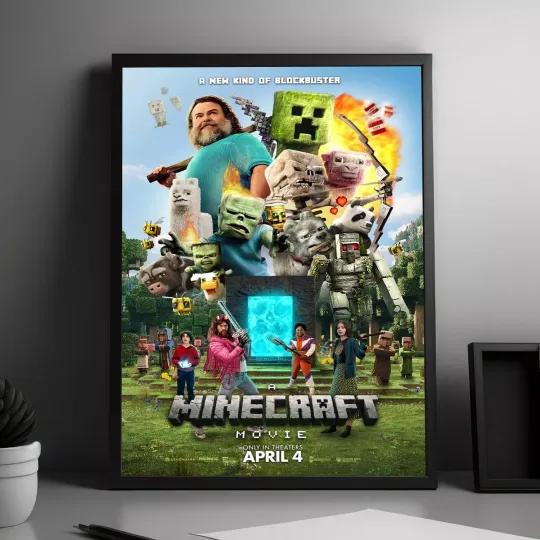 A Minecraft Movie Poster, 2025 Movie Poster Wall Art, Minecraft Poster, Unframed