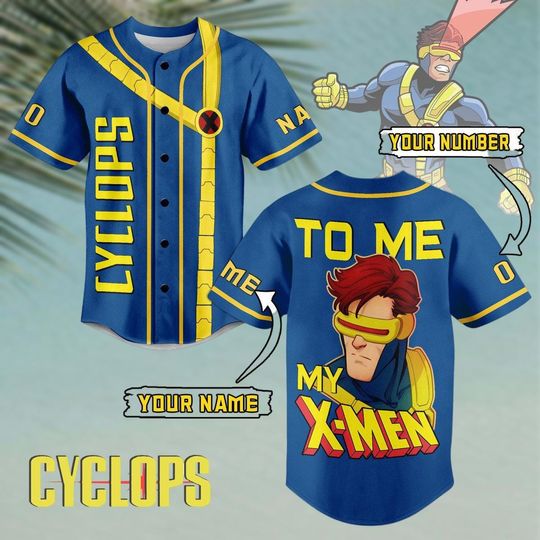 Personalized X-Men Cyclops Baseball Jersey, Marvel X-Men 97 Movie Shirt, Marvel Superher Jersey For Kids, Marvel Comic Tee, MCU Fans Gi