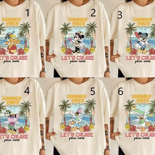 Customize All Disney Characters Summer Vibes Shirt, Mickey And Friends Summer Trip Tshirt, Disneyland Family Vacation 2025, Cruise Vacation