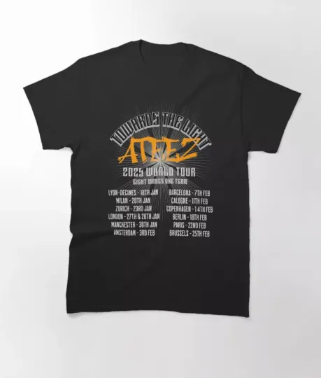 Ateez 2025 Towards The Light Tour Classic T-Shirt, Unisex All Size