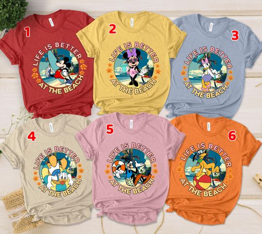Mickey and Friends Disney Summer Shirt, Disney Life Is Better At The Beach, Disney Family Summer Vacation 2025, Disney Summer Vibes UMVO02