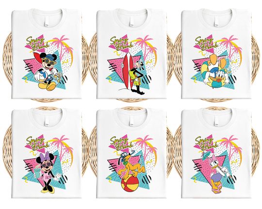 Retro 90's Mickey and Friends Shirt, Disney Spring Break Matching Shirts, Minnie & Daisy Beach Tee