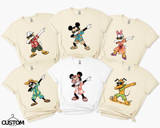 Disney Mickey and Friends Summer Vibes Shirt, Disney Summer Adventure Trip Tee, Family Matching Holiday T-shirt, Disneyland Beach T-shirt