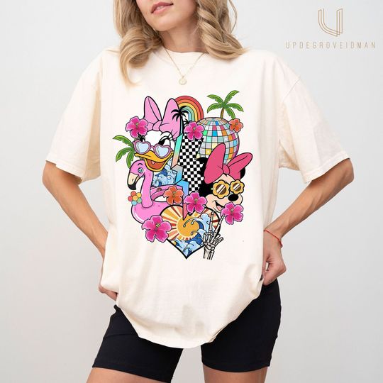 Retro Minnie and Daisy Shirt, Minnie and Daisy Summer Shirt, Beach Shirt, Disney Women Tshirt, Disney Girl Shirt, Summer Girls Tshirt