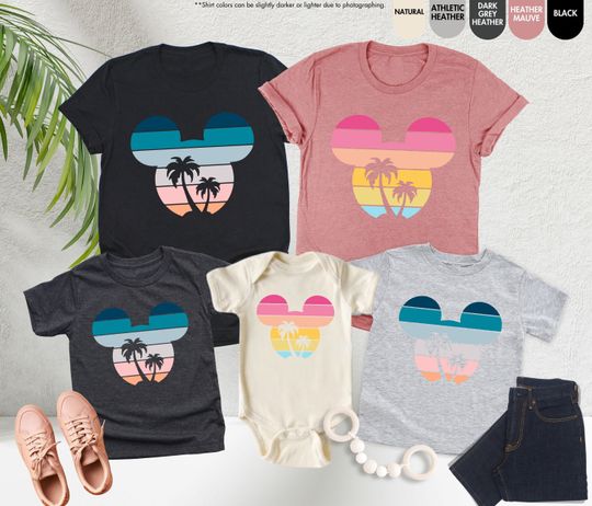 Mickey Sunset Family Shirt, Sunset Mickey Shirt, Disney Summer Family Shirt, Matching Family Travel Shirts, Beach Shirt, Disney Vacation