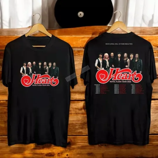 Heart Band Royal Flush Tour 2025 Concert T-Shirt