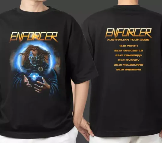 Enforcer Band Merch Australian Tour 2025 Tour Dates On Back Unisex T-Shirt
