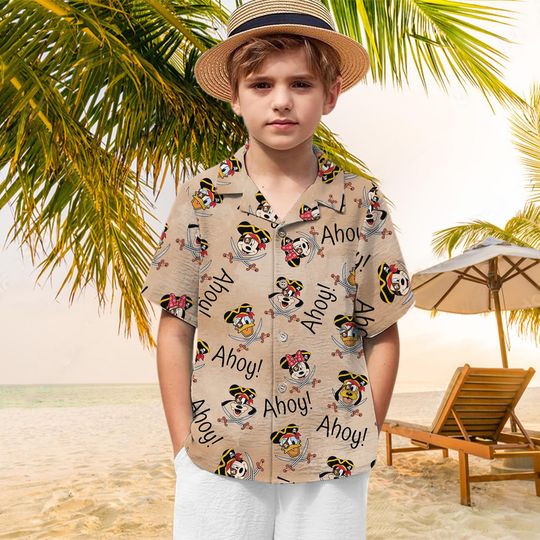 Disney Pirate Hawaiian Shirt, Mickey and Friends Pirates Shirt, Pirates Of Caribbean Shirt, Pirates Life Shirt, Disney Cruise Hawaiian Shirt