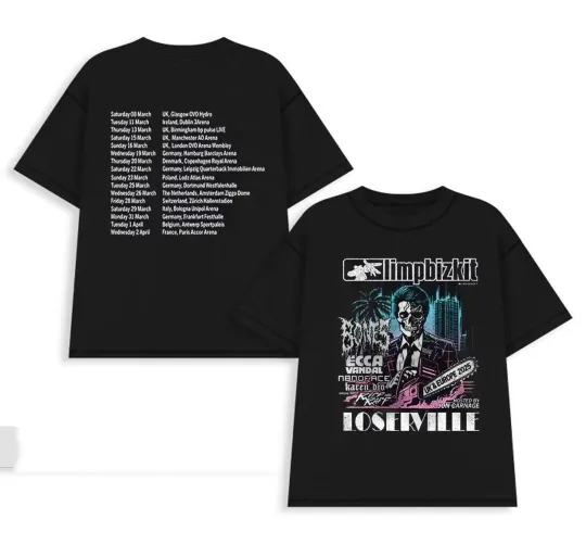 Limp Bizkit Band LOSERVILLE Tour 2025 Unisex  T-Shirt All  Gift All Size S-4XL