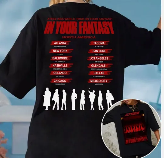 Ateez 2025 World Tour in Fantasy T-shirt Ateez Golden Hour Part 2 Shirt Ateez