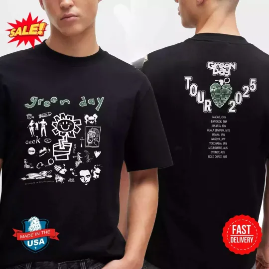 Green Day Tour 2025 | Asia & Australia Dates Unisex T-shirt Size S-3XL