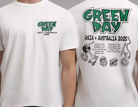 SALE.!!! Green-Day Asia And Australia Tour 2025 Logo With Tour Dates T-Shirt