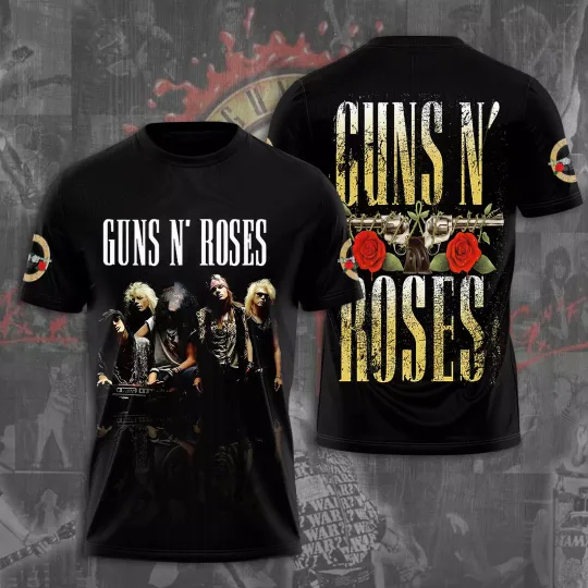Guns N Roses Tour 2025 3D T-Shirt – Licensed & Limited Rock Band Shirt S-5XL Hot