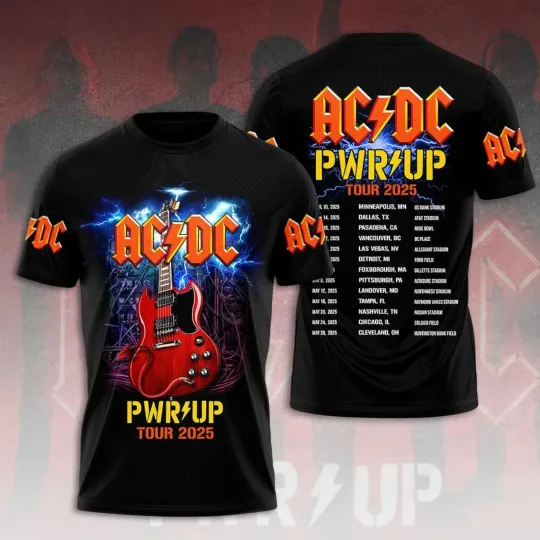 AC.DC Power Up Tour 2025 Shirt 2-Sided Tee Rock Band Gift for Fans