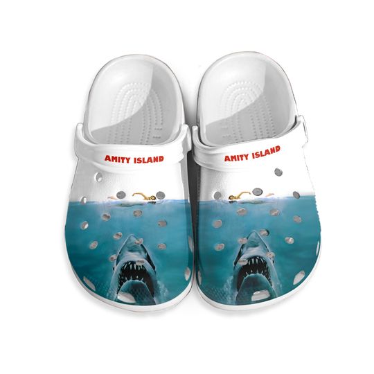 Jaws Clogs, Jaws Sandals, Shark Jaws Summer Shoes, Horror Movie Shoes, Scary Movie Sandals, Jaws Summer Shoes, Jaws Lover Gifts