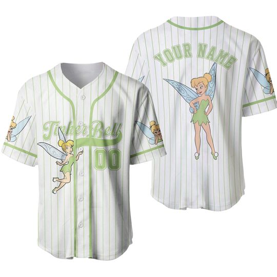 Discover Personalized Tinker Bell Baseball Jersey, Custom Disney Tinker Bell Jersey Shirt, Tinker Bell Baseball Teams, Gift For Kids Adult Unisex