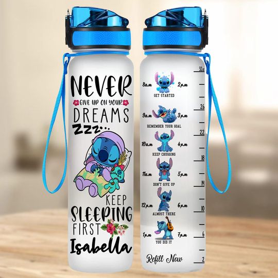 Personalized Stitch Bottle, Magic Kingdom Plastic Water Bottle, Stitch Water Bottle, Disney Trip Merch, Birthday Gift For Her