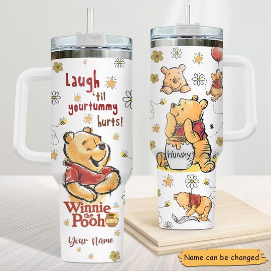 Personalized Winnie The Pooh Tumbler 40Oz, Disney Trip Tumbler, Magic Kingdom Cup, Tumbler Cup With Straw, Disney Birthday Gift