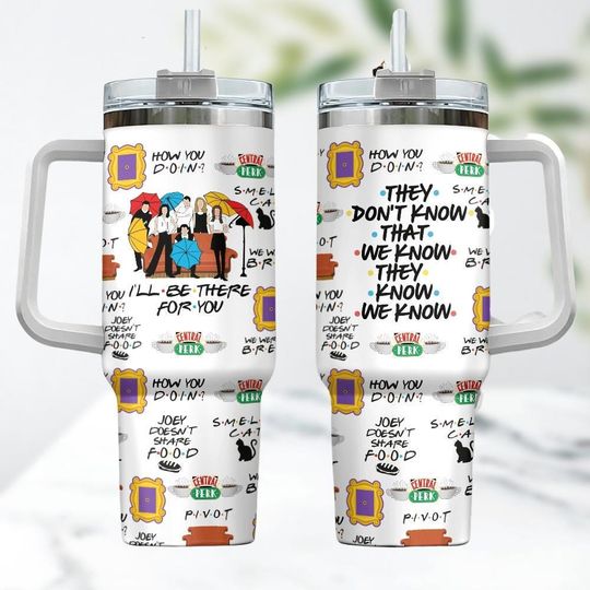 Friends Movie 40Oz Tumbler, Friends Sitcom Tumbler, Central Perk Tumbler Cup, Retro Friends Stainless Tumbler, Funny Gift