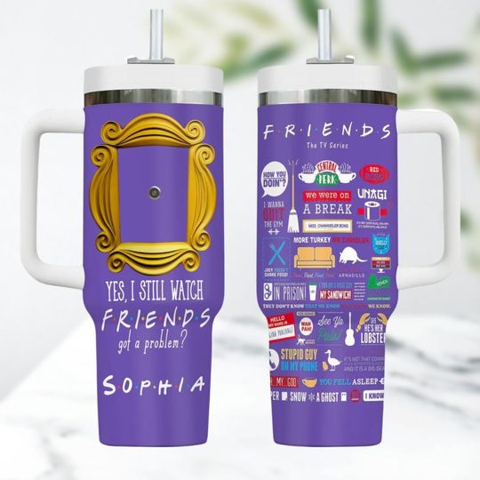 Custom Friends Movie 40Oz Tumbler, Friends Sitcom Tumbler, Central Perk Tumbler Cup, Friends Quote Stainless Tumbler, Gift For Fan