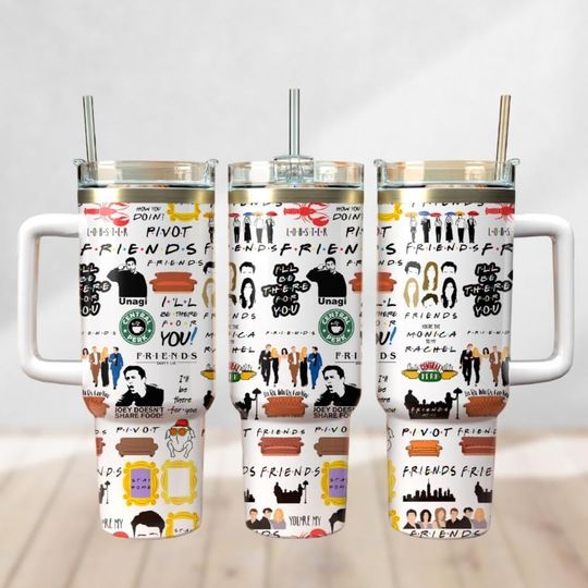 Friends Movie 40Oz Tumbler, Friends Sitcom Tumblers, Central Perk Tumbler Cup, Friends Quote Gifts, Gift For Friends